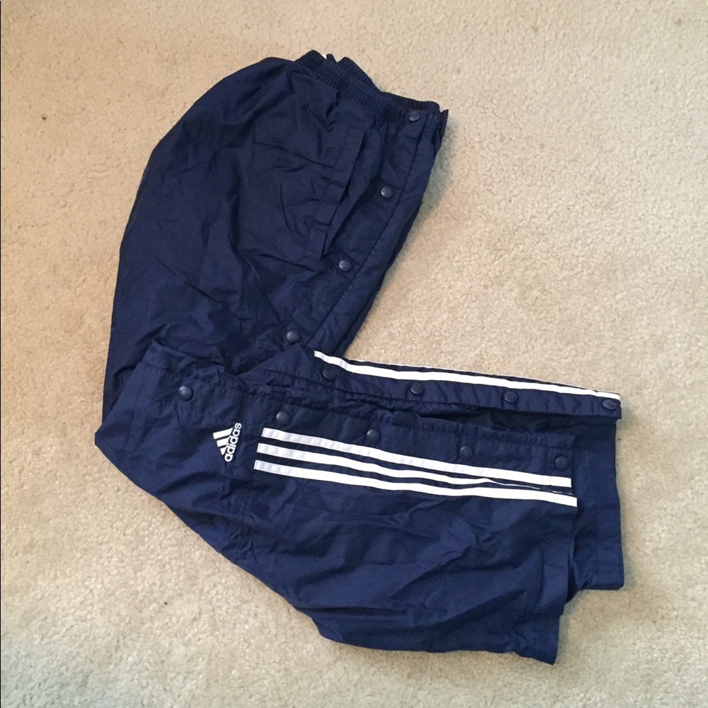 Adidas 2002 Navy Blue Nylon Snap Off Pants